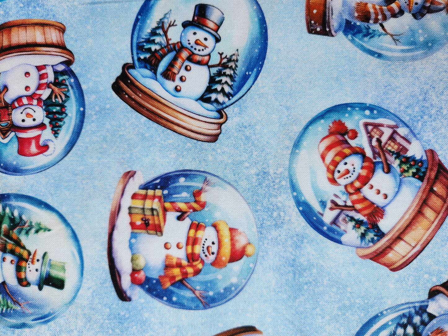 Christmas fabric - Flurry Friends Small Snow Globes
