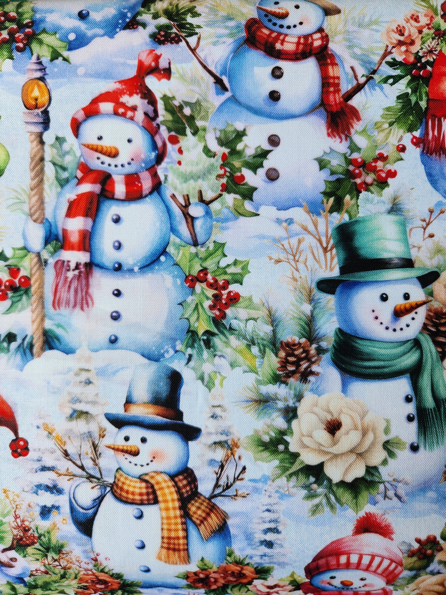 Christmas fabric - Flurry Friends Stacked snowmen