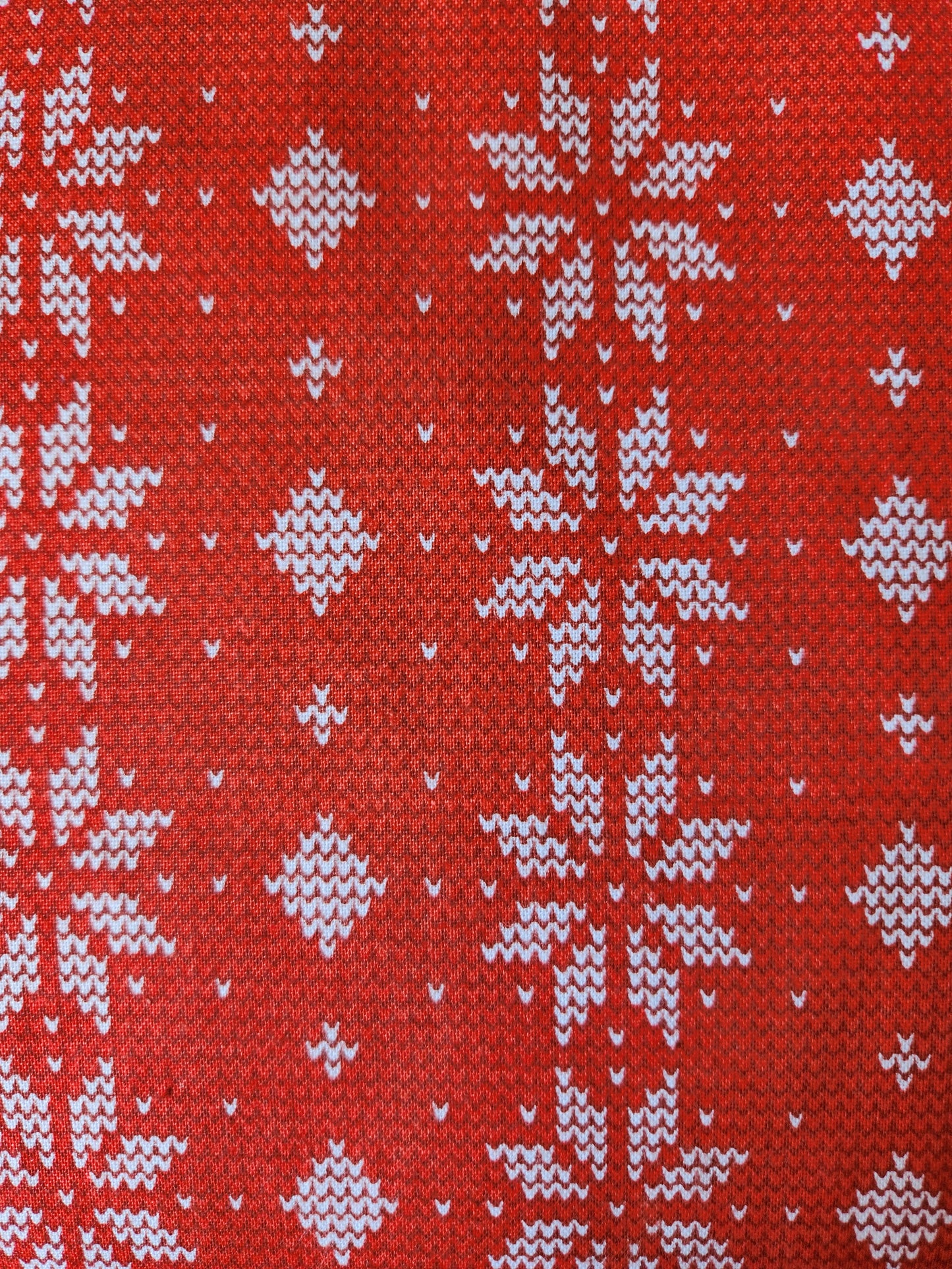 Christmas fabric red with white snowflakes.