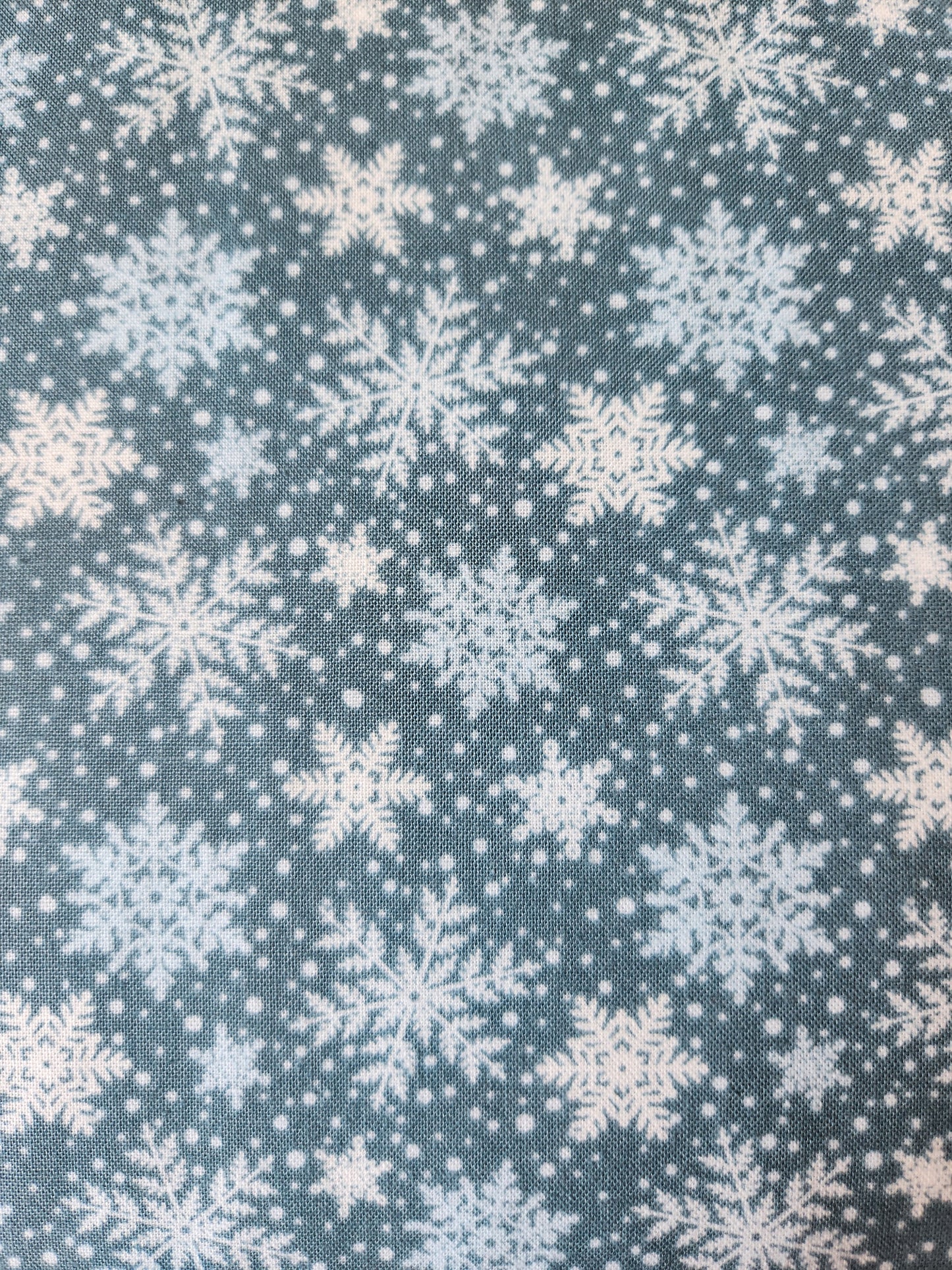 Henry Glass Magical Menagerie tossed snowflakes in teal blue, blue and cream