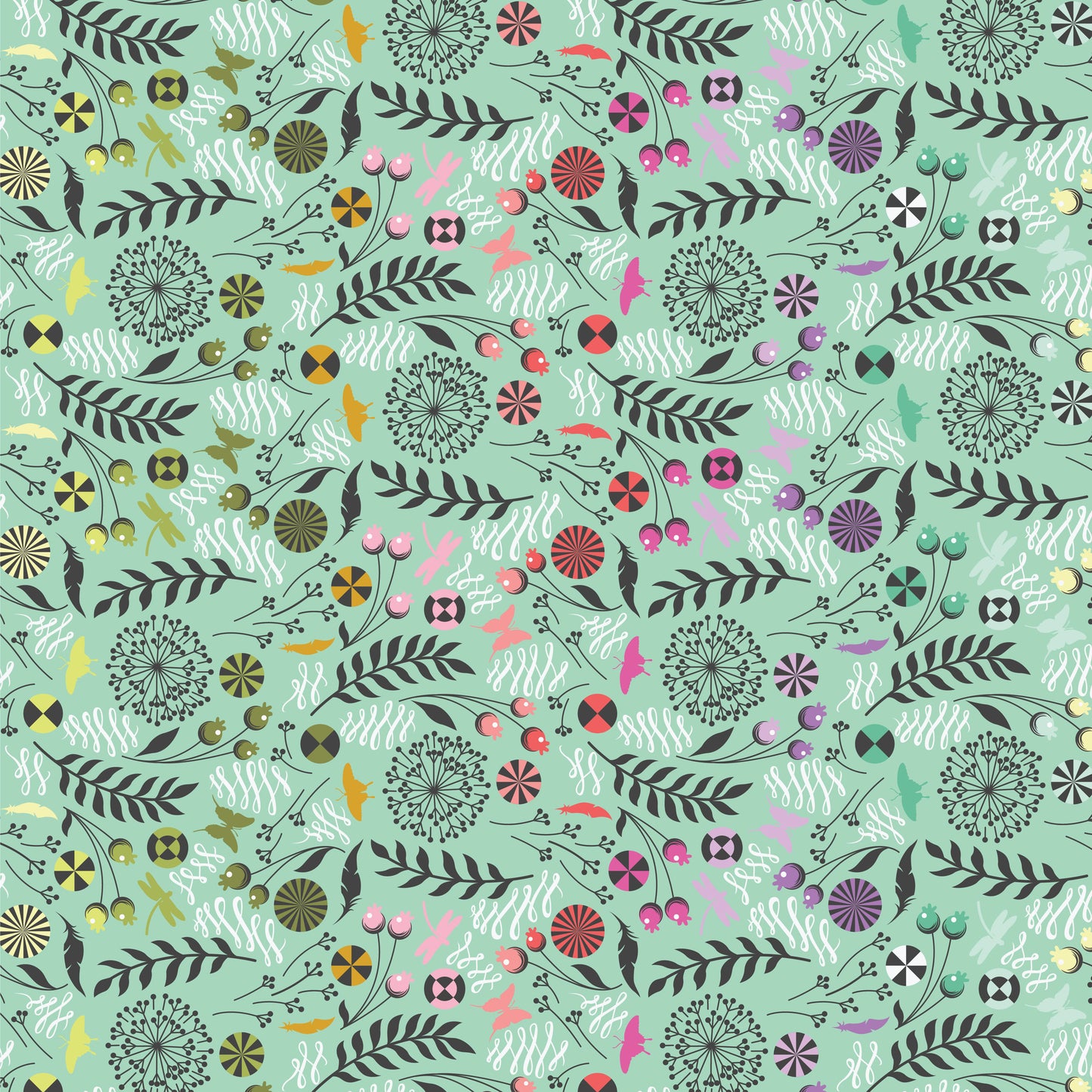 Sweetmint Dandelion- Prince Charming Deja Vu Collection from Tula Pink for .5m