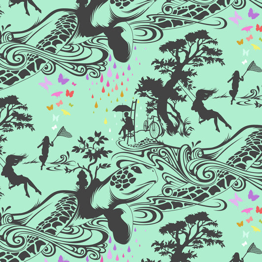 Sweetmint Turtle Bay - Prince Charming Deja Vu Collection from Tula Pink for .5m