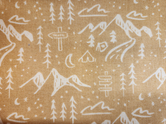 Fabric - Riley Blake Albion Mountains Gold 1/4 yard