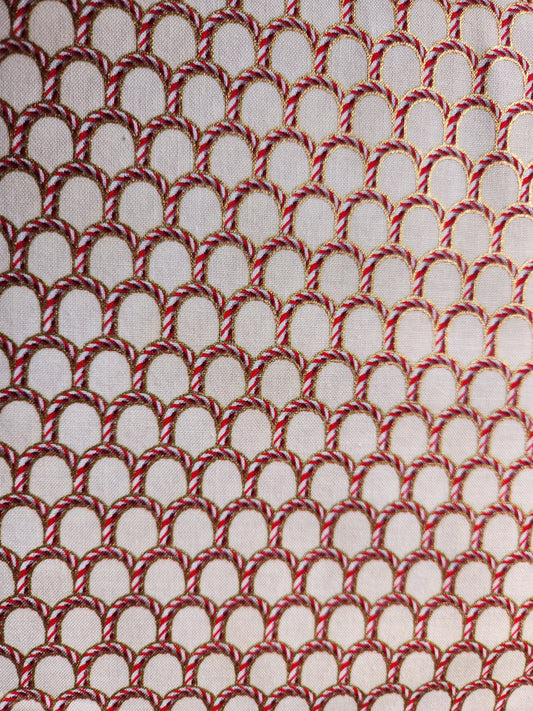 Christmas fabric - Flourish Peppermint Twist in Vanilla