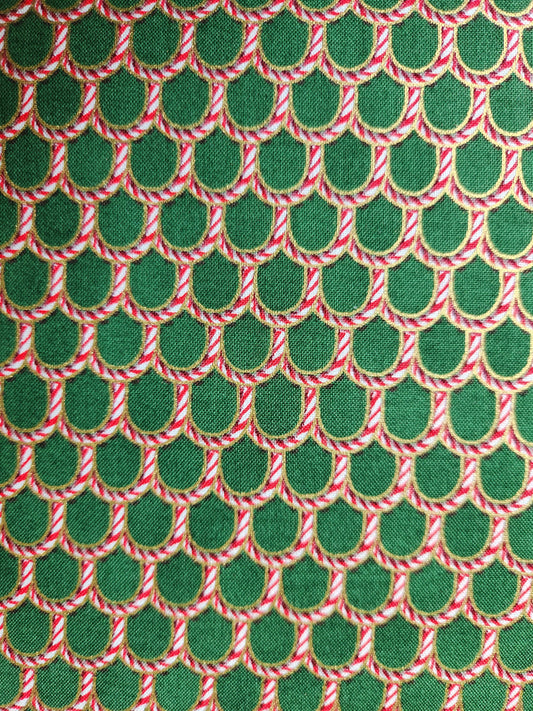 Christmas fabric - Flourish Peppermint Twist in Pine