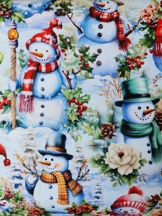 Christmas fabric - Flurry Friends Stacked snowmen