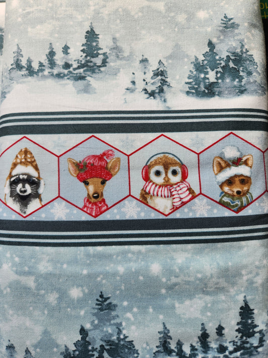 Christmas fabric - Magical Menagerie Border