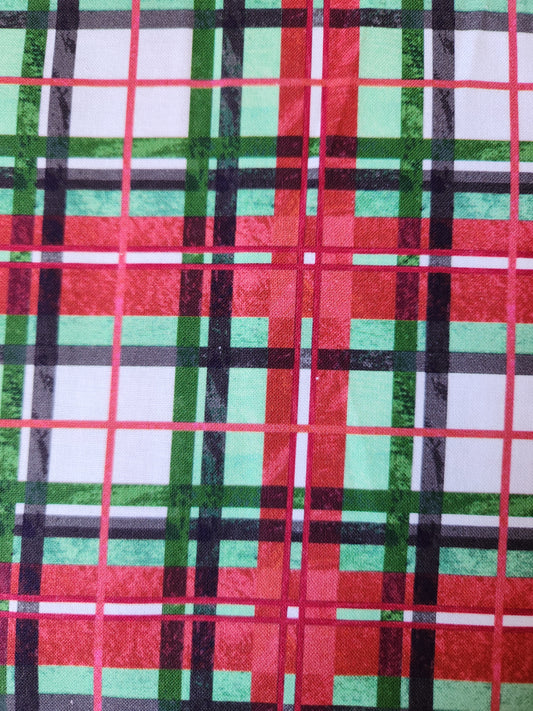 Christmas fabric.  Red, green and white christmas plaid