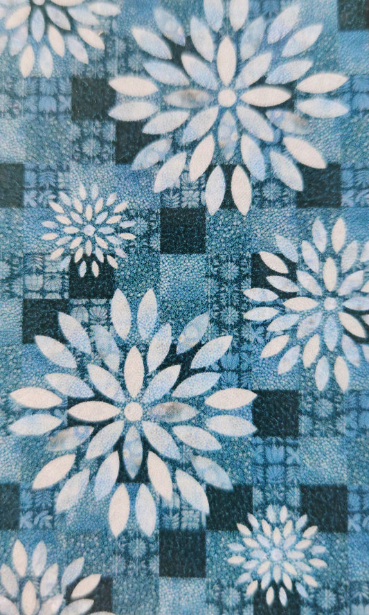 9007-71 Indigo Denim Dahlia Patch - Kindly Yours by Diane Kappa for Studio E Fabrics