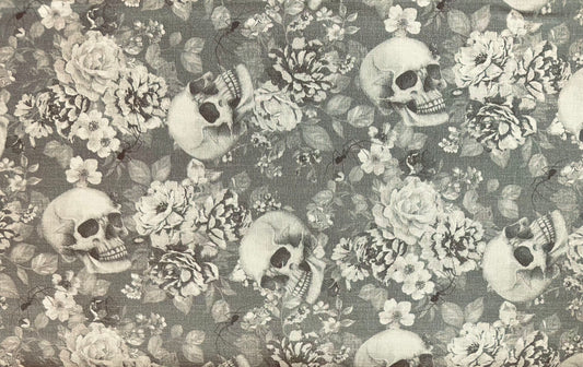 SKULL 100% COTTON GRAY