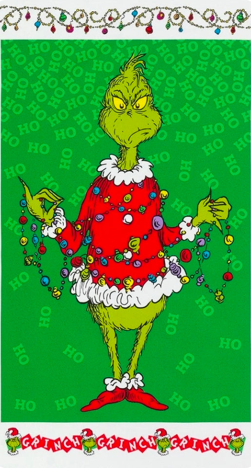 Christmas fabric - How the Grinch Stole Christmas 24" panel