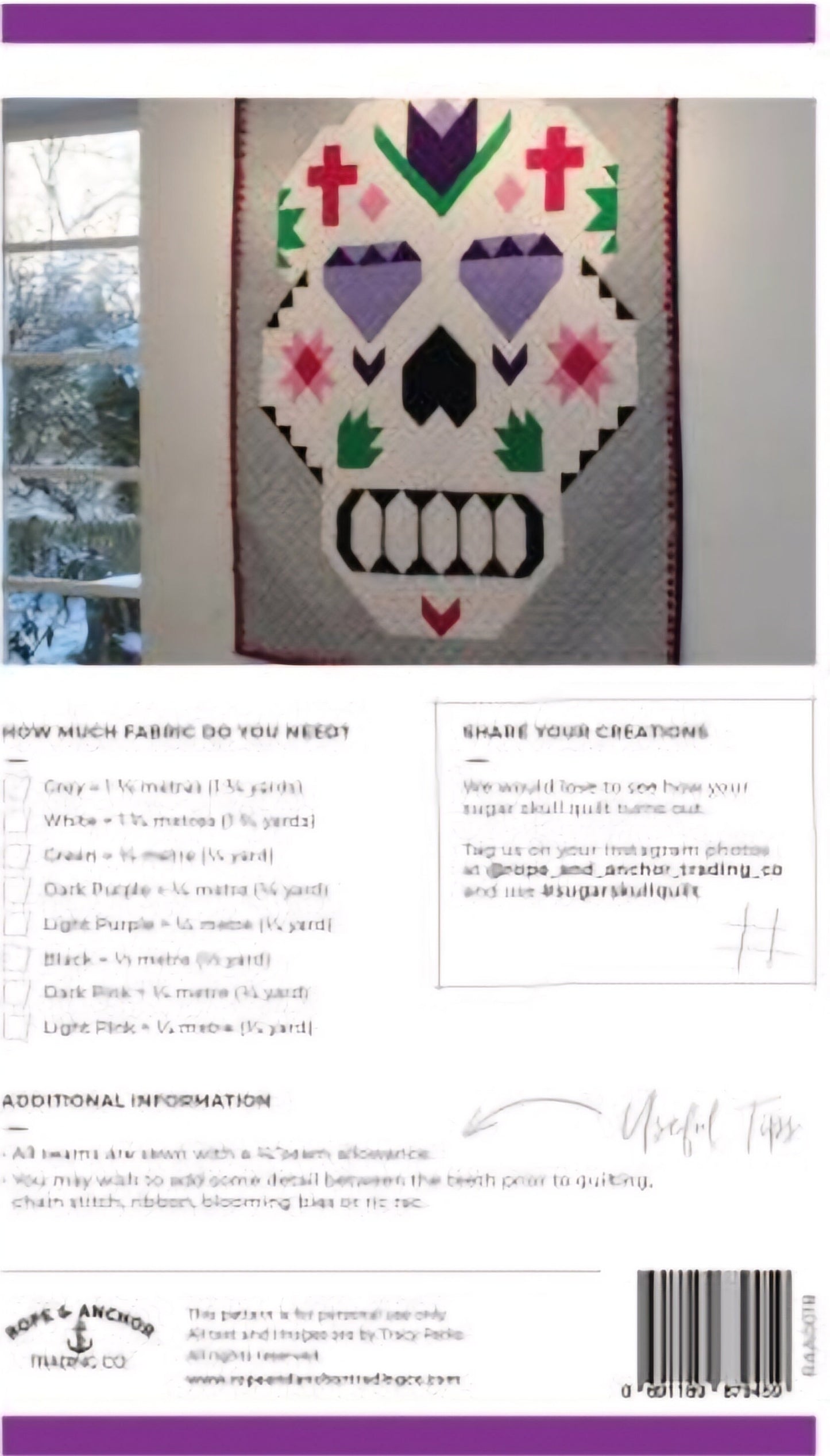 Sugar Skull quilt pattern