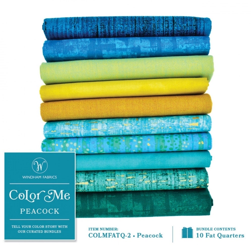 Fat Quarter Bundle, Color Me Peacock, 10pcs