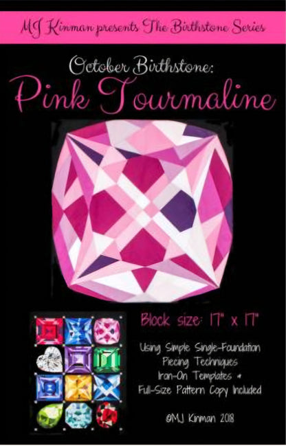 Birthstone October - Pink Tourmaline Quilt Block