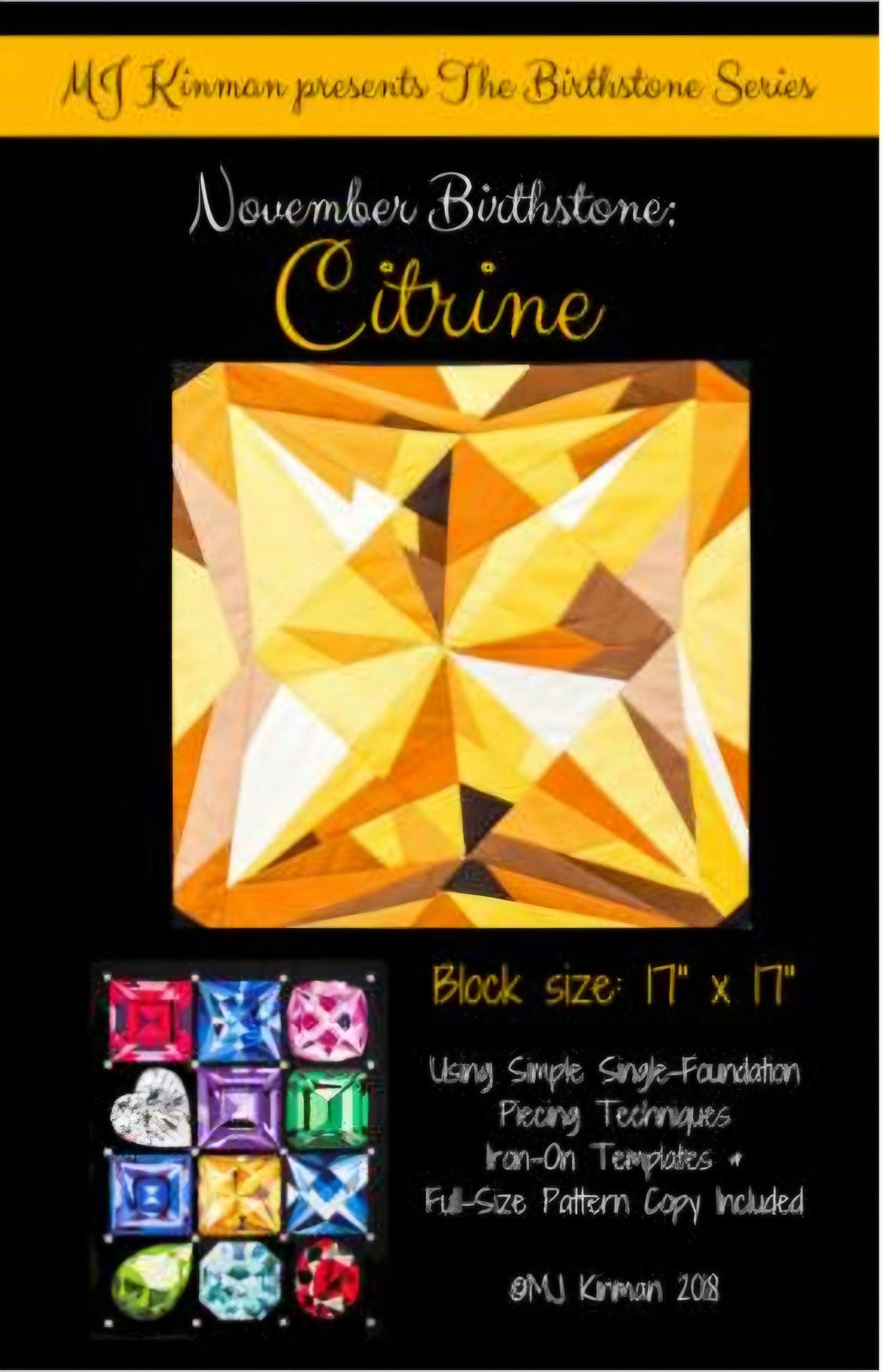 Birthstone November- Citrine Quilt Block