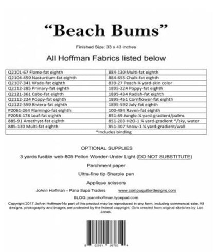 Beach Bums Applique Pattern