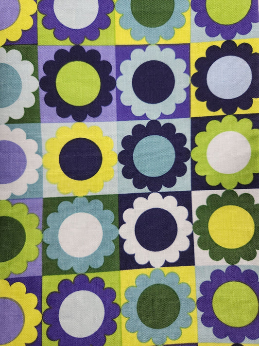 Riley Blake Copacetic Blueberry 1 yard cut, abstract flower