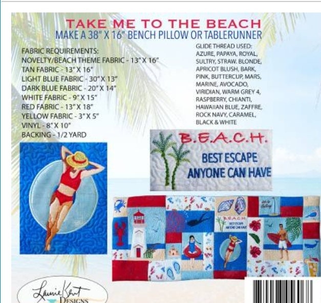 Take Me To The Beach Nachine Embroidery patterns