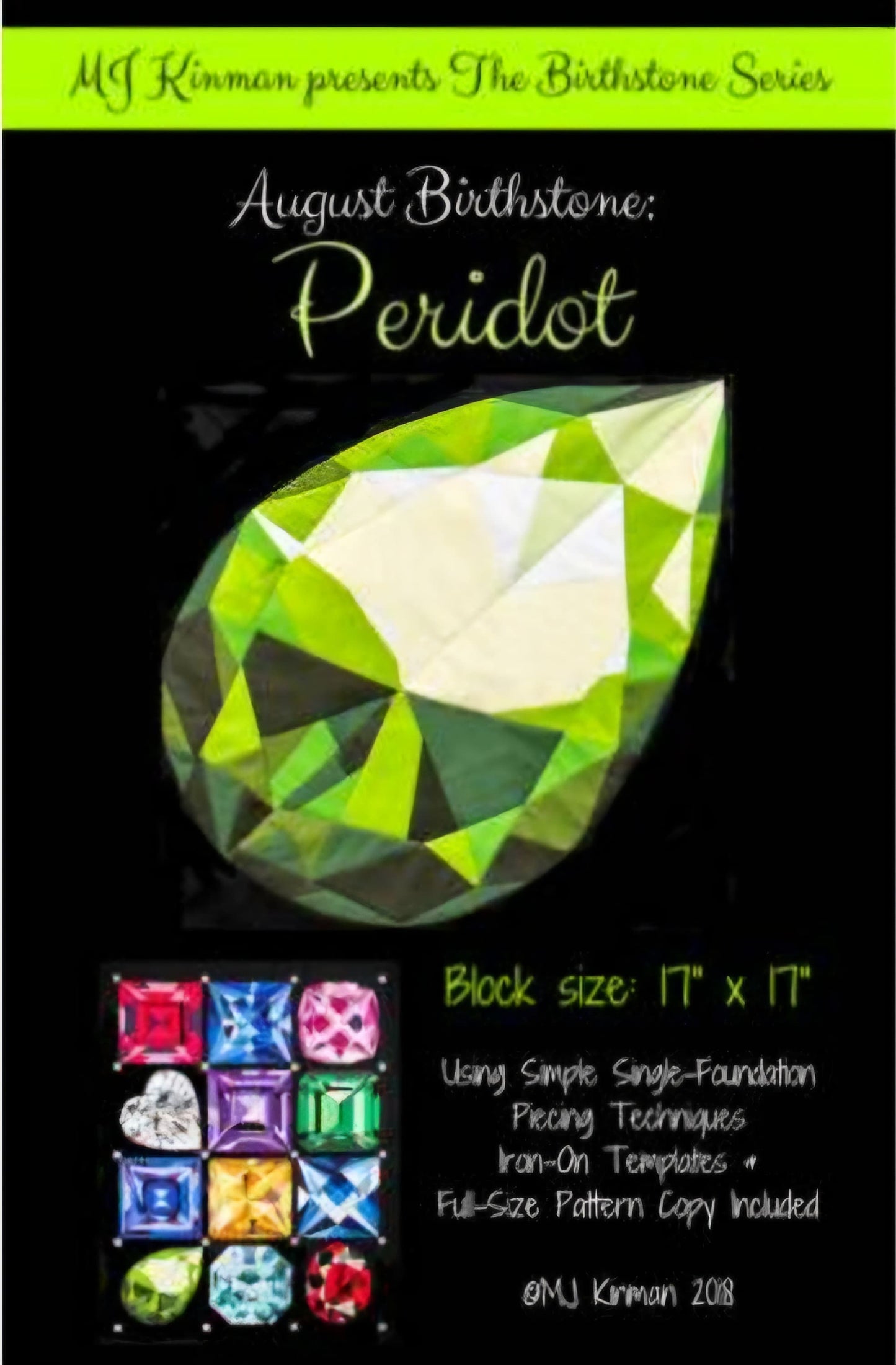 Birthstone August- Peridot Quilt Block