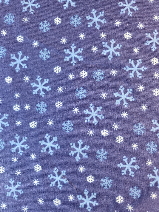 Christmas fabric - SNOWFLAKE, Dark Blue, Style A, Pattern 1462, Color B2